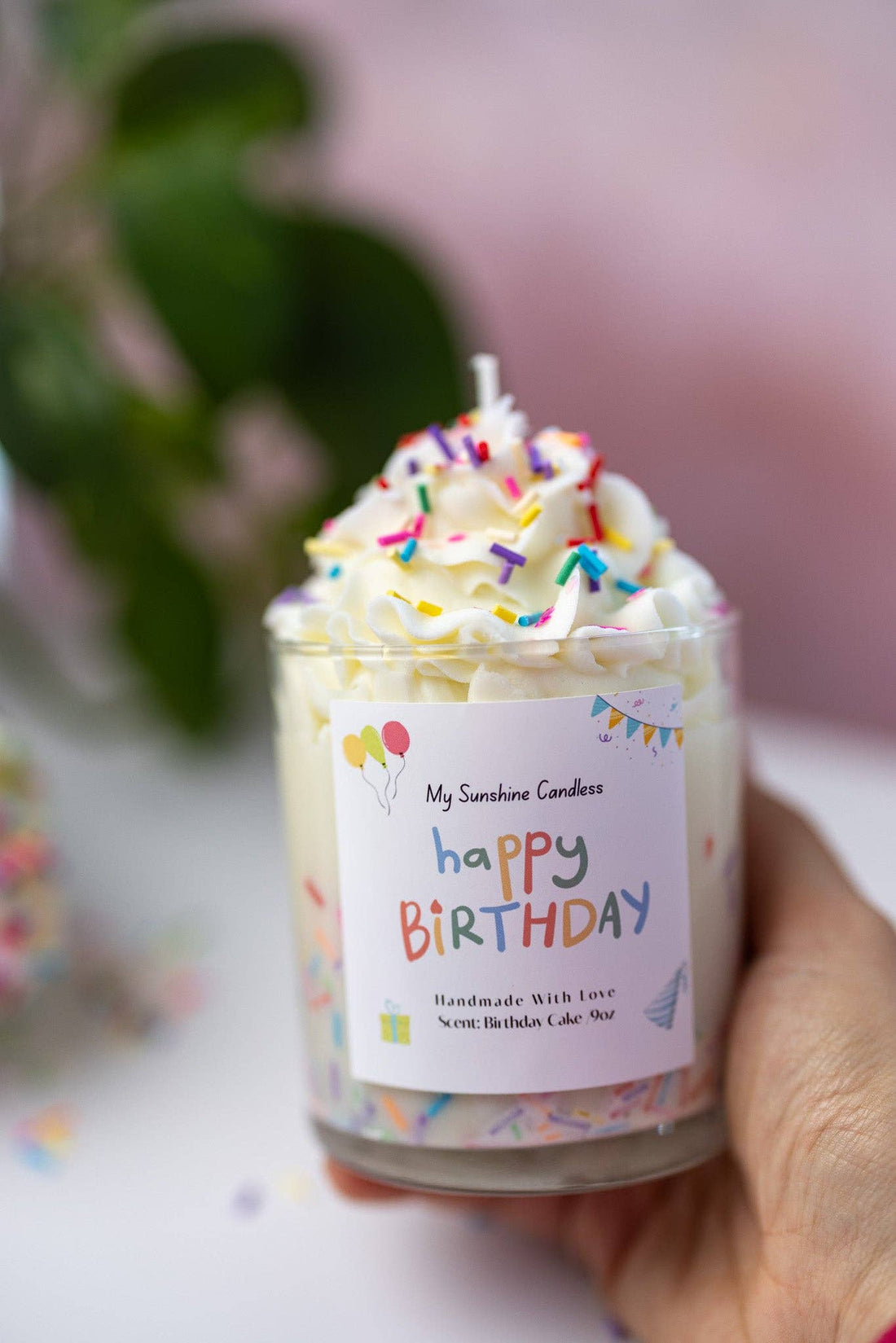 Happy Birthday Cake Soy Candle | Sprinkle Candle | Sprinkled Jar Cake Scent | Hand Poured Small Business