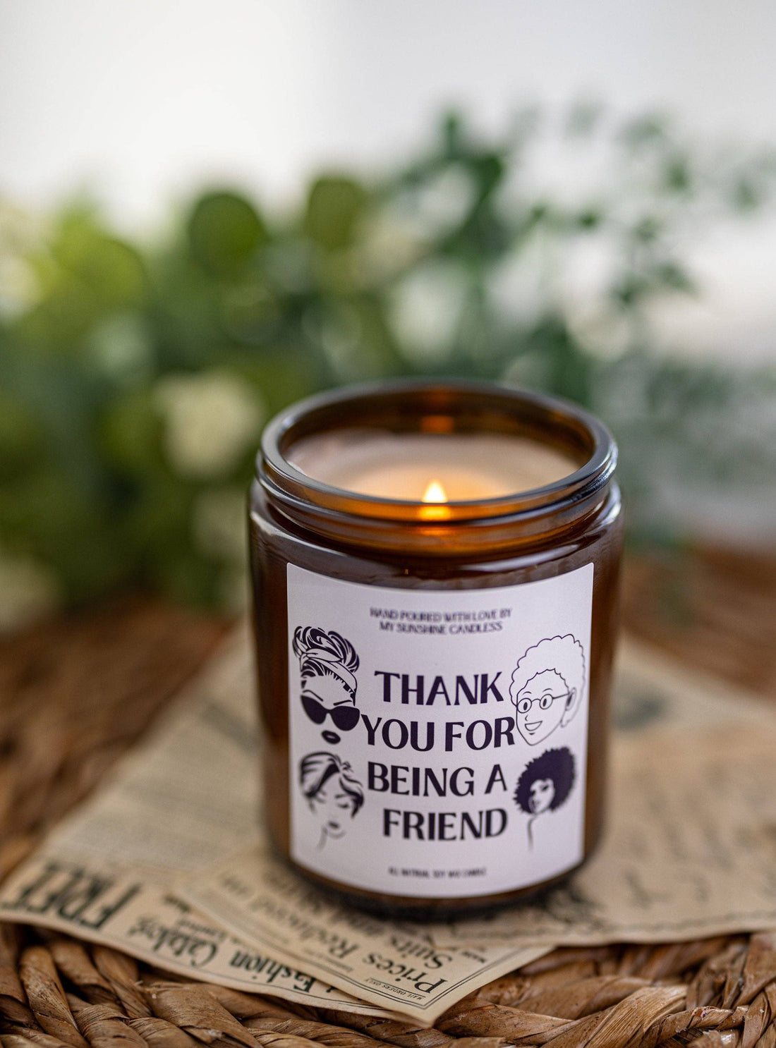Thank you for being a Friend , funny candle for her best fri